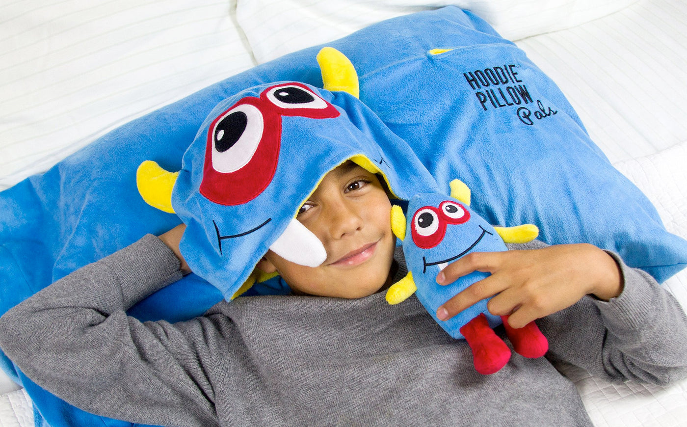 HoodiePillow® Pals - Pillowcase with Stuffed Animal